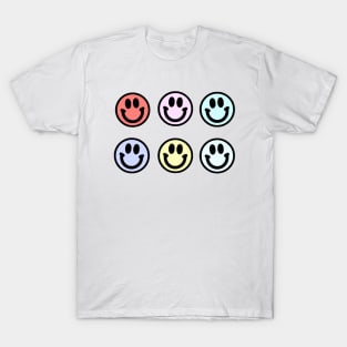 Pastel Happy Faces Sticker Pack T-Shirt